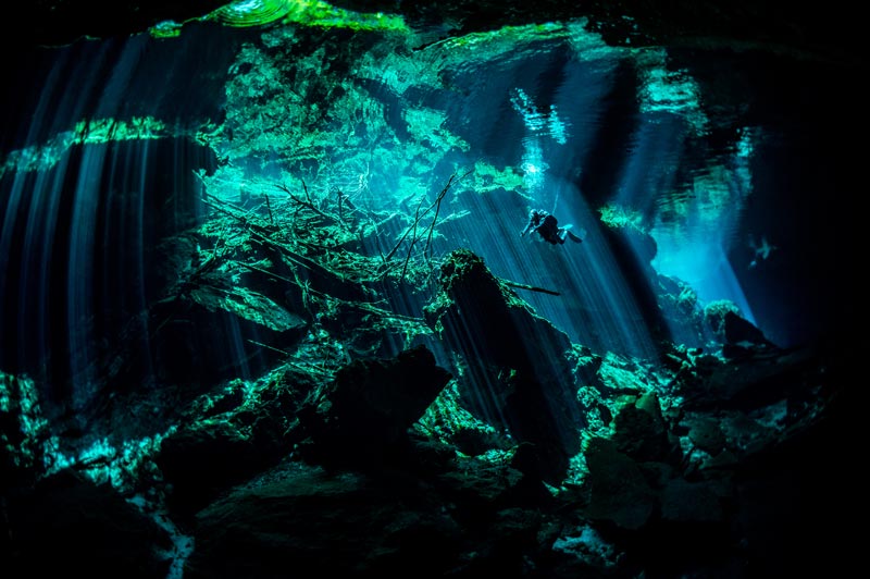 Cenotes in the riviera maya - lights