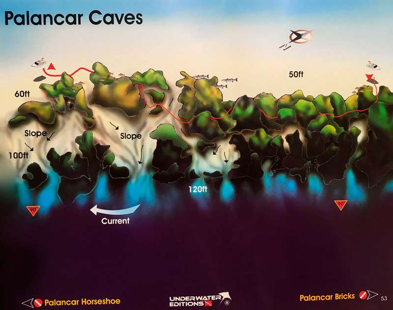 Cozumel caves - map - cuevas de cozumel