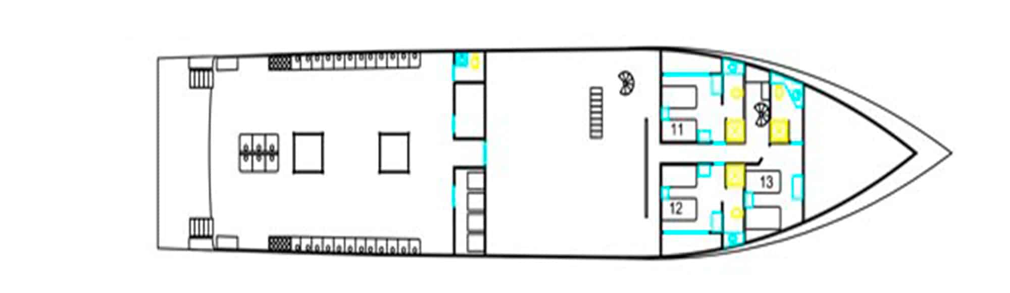 Cuba liveaboard diving - main deck plan