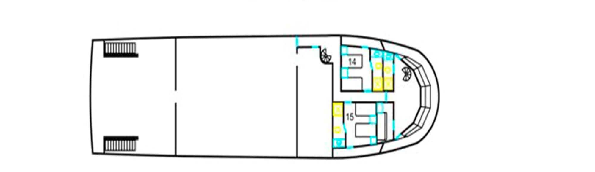 Cuba liveaboard diving - upper deck plan
