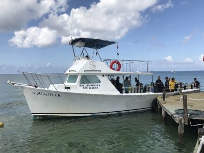 Dive boat board Cozumel