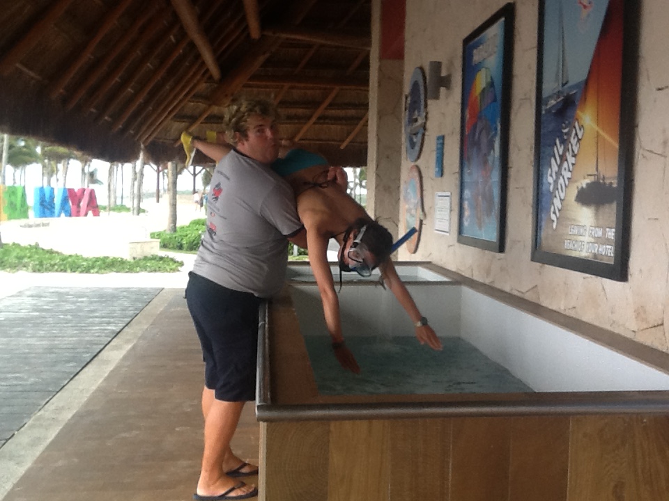 Adam, PADI Dive Instructor in Mexico and a little snorkel