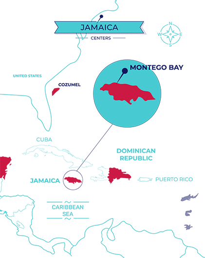 Jamaica and montego bay map