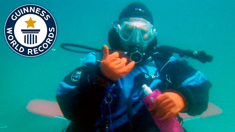 Scuba Diving Records - Longest Open Saltwater SCUBA Dive (female)