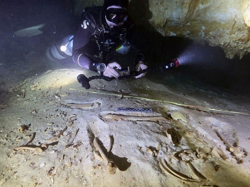 Scuba News - prehistoric human skeleton - noticias de buceo