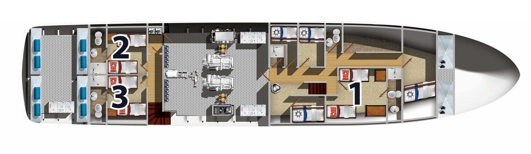 bikini atoll liveaboard diving - lower deck (deck plan)