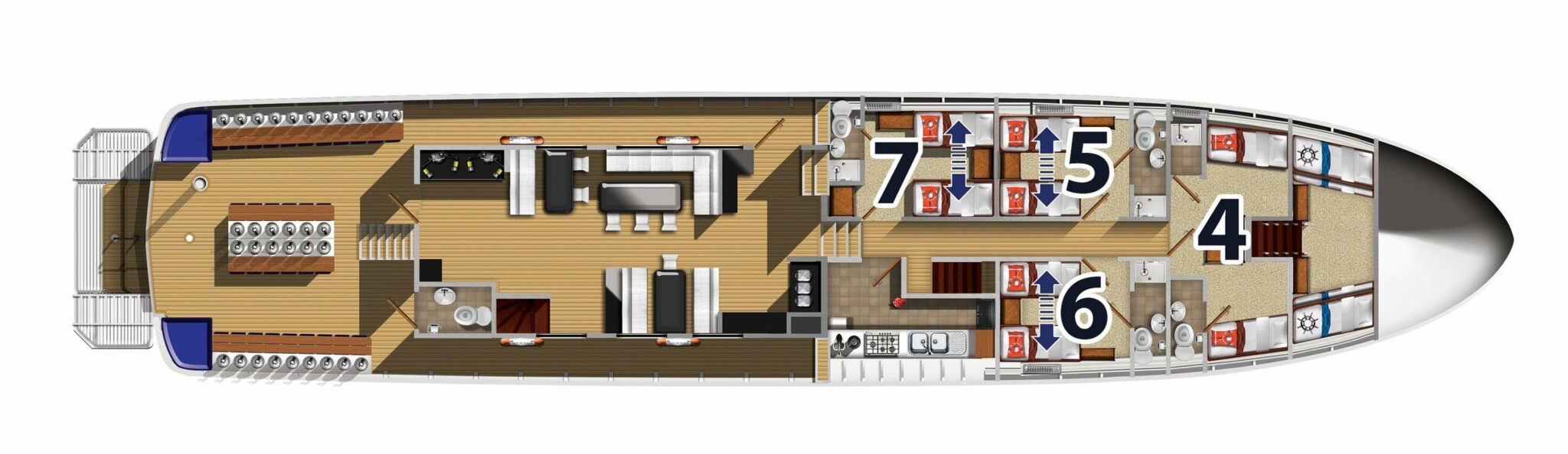 bikini atoll liveaboard diving - main deck (Deck plan)