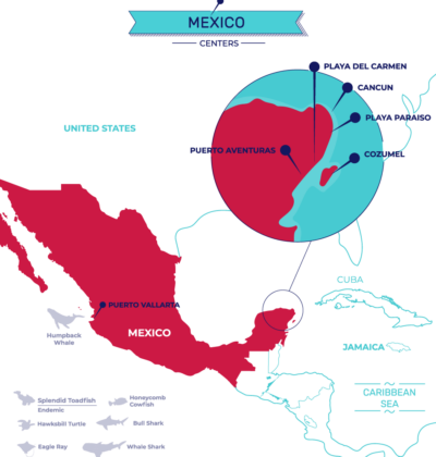 dive centers mexico map