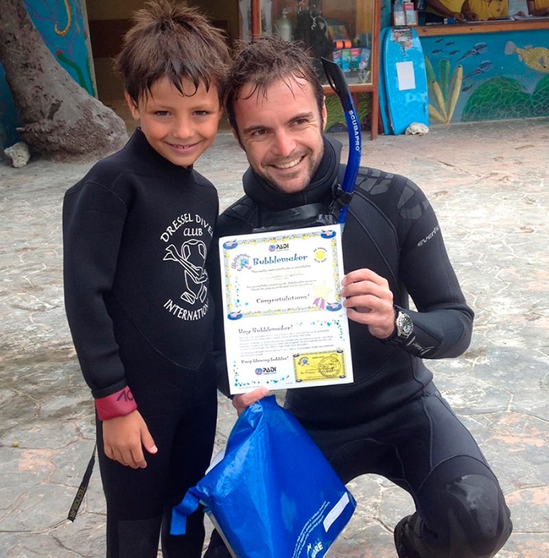 scuba diving age restrictions - Marcello and bubblemaker kid