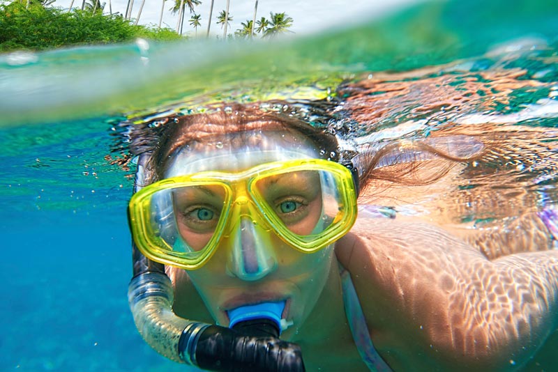 snorkeling classes in the caribbean - girl